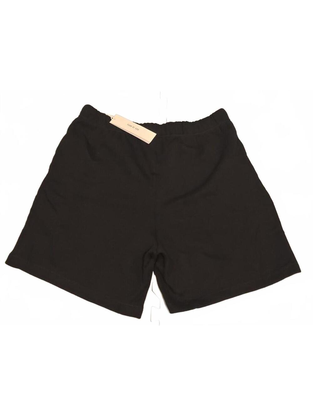 Fear of God Essentials Soccer Fleece Shorts Jet Black X-Large NWT - Picture 2 of 4